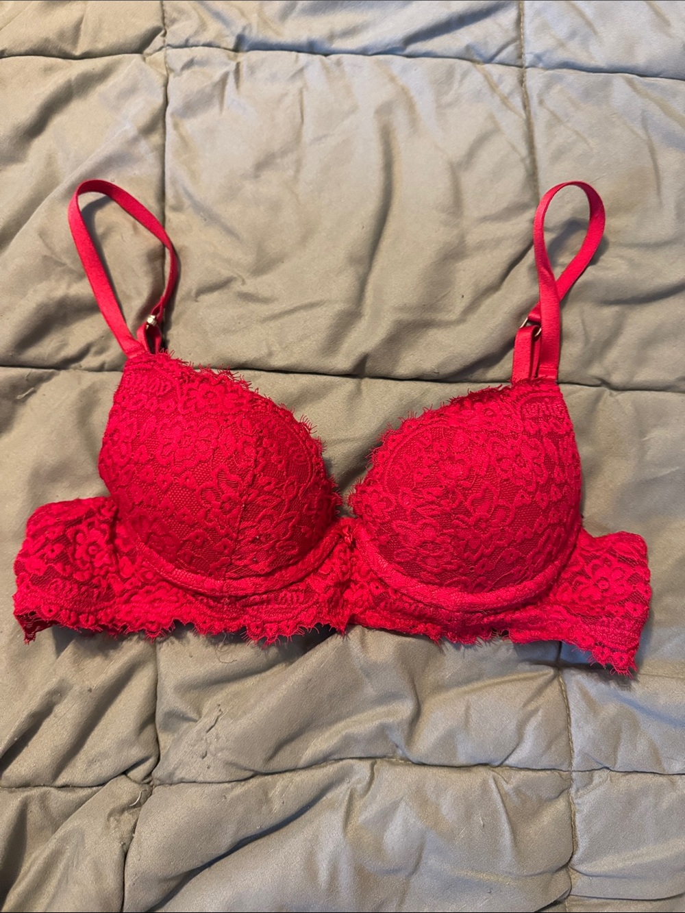 aerie Hot Pink Lace Underwire Push-Up Bra
